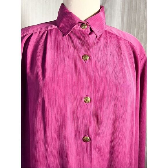 Vintage Maggie Sweet Button-Down Purple Blouse - Size M - Picture 4 of 4